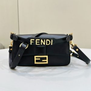 Replica Fendi Baguette Full Leather Black - top-rated replica designer bag