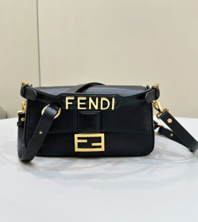 Replica Fendi Baguette Full Leather Black - top-rated replica designer bag