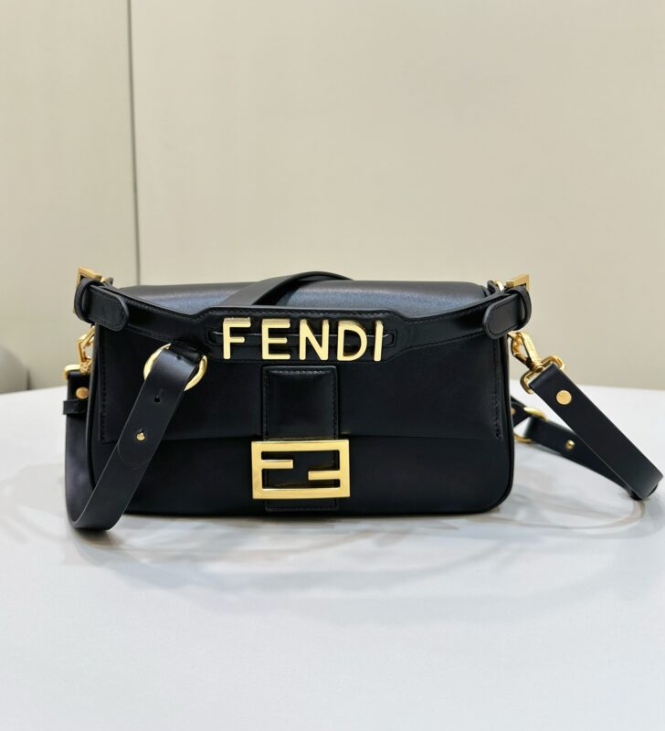 Replica Fendi Baguette Full Leather Black - top-rated replica designer bag