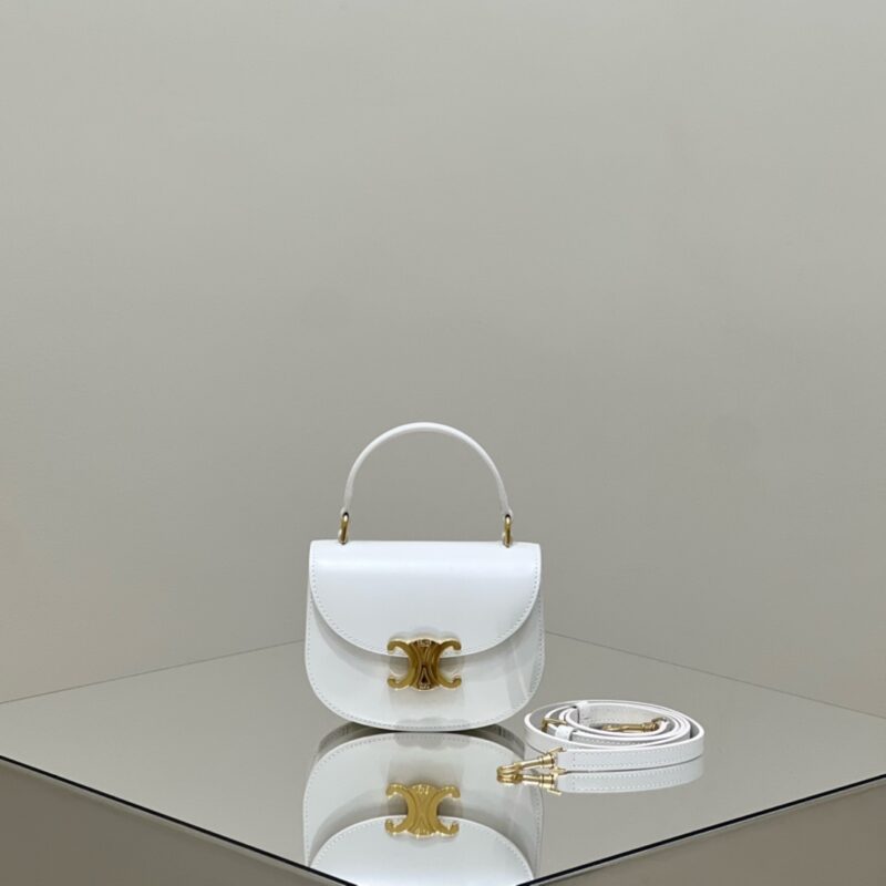 Replica Celine Mini Triomphe White - top-rated replica designer bag
