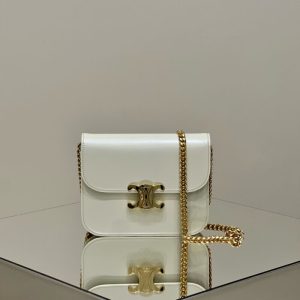 Replica Celine Teen Triomphe Bag White - high-accuracy replica luxury purse