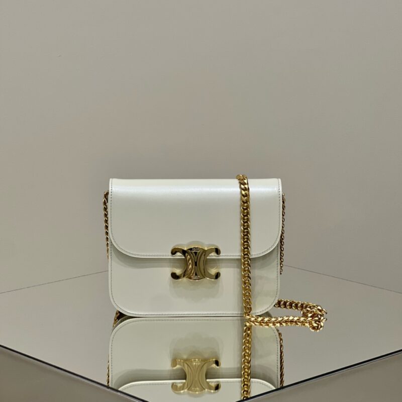 Replica Celine Teen Triomphe Bag White - high-accuracy replica luxury purse