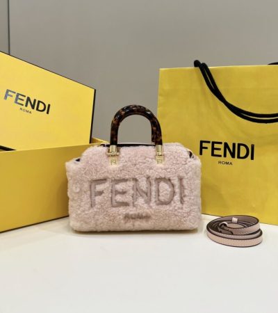 Replica Fendi By The Way Boston Pink Wool - best quality luxury bag dupe