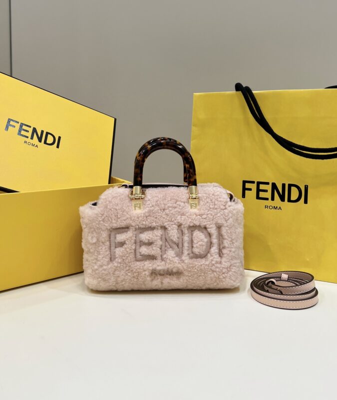 Replica Fendi By The Way Boston Pink Wool - best quality luxury bag dupe