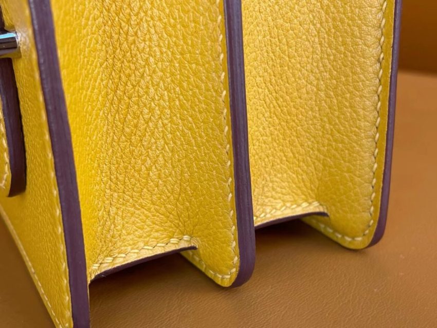 Replica Hermes Sac Roulis Yellow - premium 1:1 fake handbag model