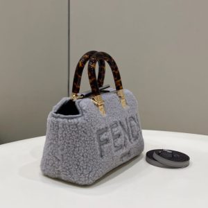 Replica Fendi By The Way Boston Blue Wool - high-end fake designer purse