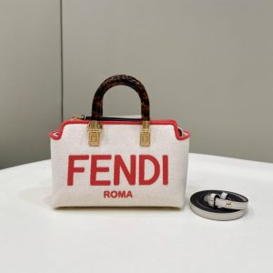 Replica Fendi By The Way Boston Red White - authentic-look luxury purse replica