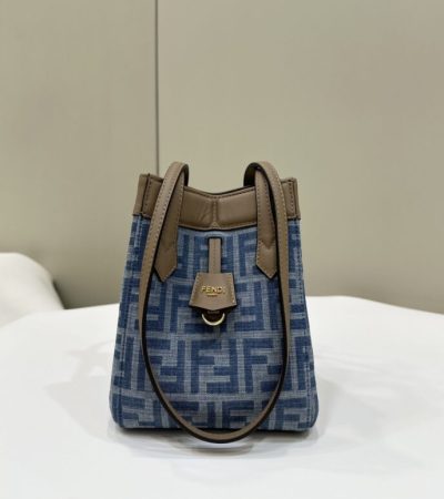 Replica Fendi Origami Small Blue Cotton - premium 1:1 fake handbag model