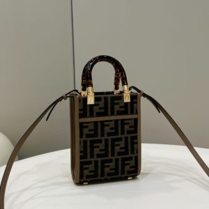 Replica Fendi Mini Tote Brown Canvas - best-selling designer handbag dupe