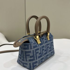 Replica Fendi By The Way Boston Blue Denim - near-authentic luxury replica handbag