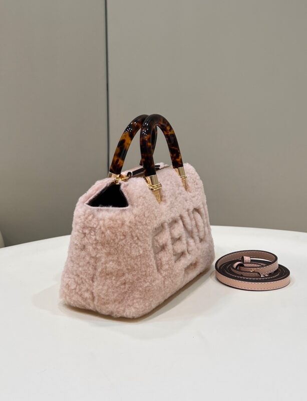 Replica Fendi By The Way Boston Pink Wool - top-tier luxury replica shoulder bag