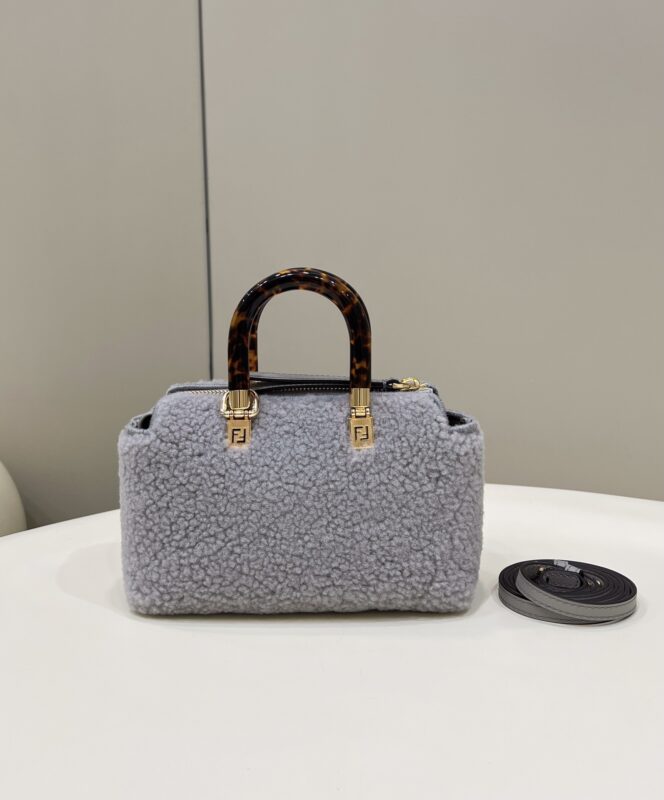 Replica Fendi By The Way Boston Blue Wool - best quality luxury bag dupe