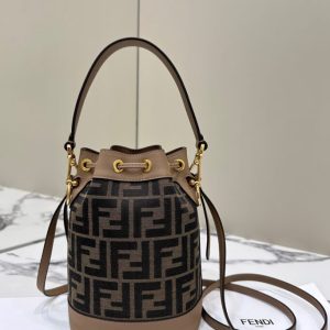 Replica Fendi Tresor Mini Bucket Brown - high-quality designer bag clone