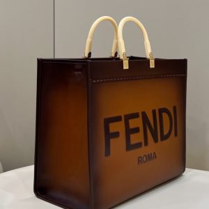 Replica Fendi Peekaboo Tote Brown - high-accuracy replica luxury purse