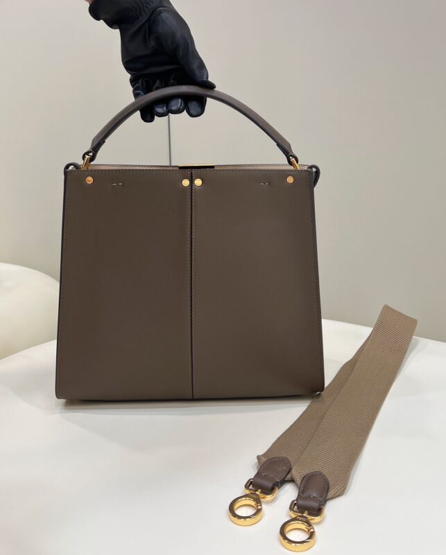 Replica Fendi Peekaboo X Lite Brown - top-tier luxury replica shoulder bag