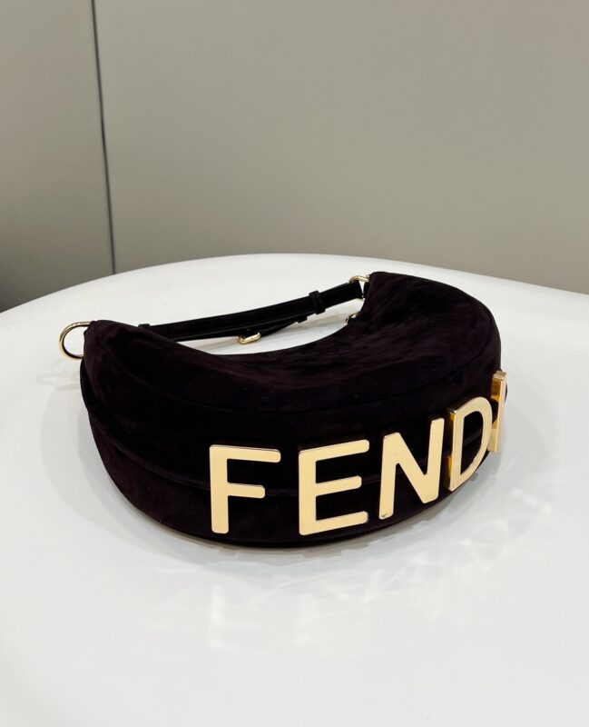 Replica Fendi Fendigraphy Large Black Velvet - near-authentic luxury replica handbag