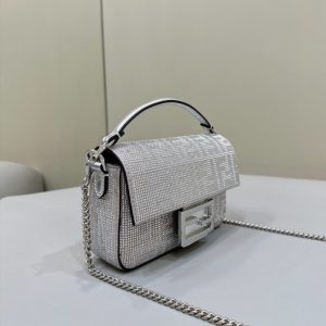 Replica Fendi Baguette Silver Diamond - high-accuracy replica luxury purse