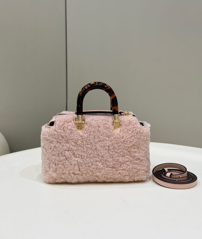 Replica Fendi By The Way Boston Pink Wool - top-rated replica designer bag