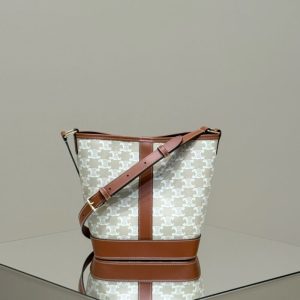 Replica Celine Triomphe Bucket White - realistic designer-inspired fake bag