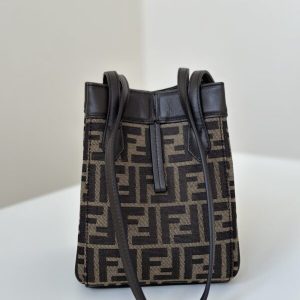 Replica Fendi Origami Small Brown Cotton - elite superclone designer purse