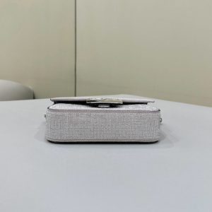 Replica Fendi Baguette Silver Diamond - realistic designer-inspired fake bag