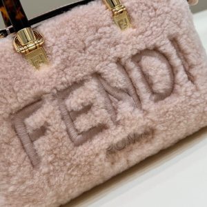 Replica Fendi By The Way Boston Pink Wool - top-tier luxury replica shoulder bag