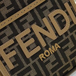 Replica Fendi Mini Tote Brown Monogram - premium 1:1 fake handbag model