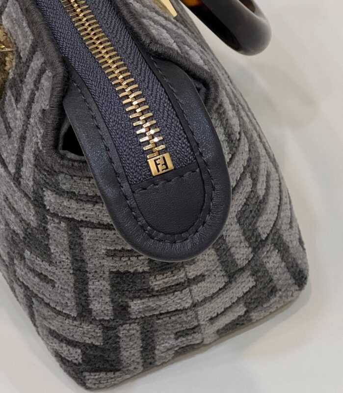 Replica Fendi By The Way Boston Brown Cotton - near-authentic luxury replica handbag