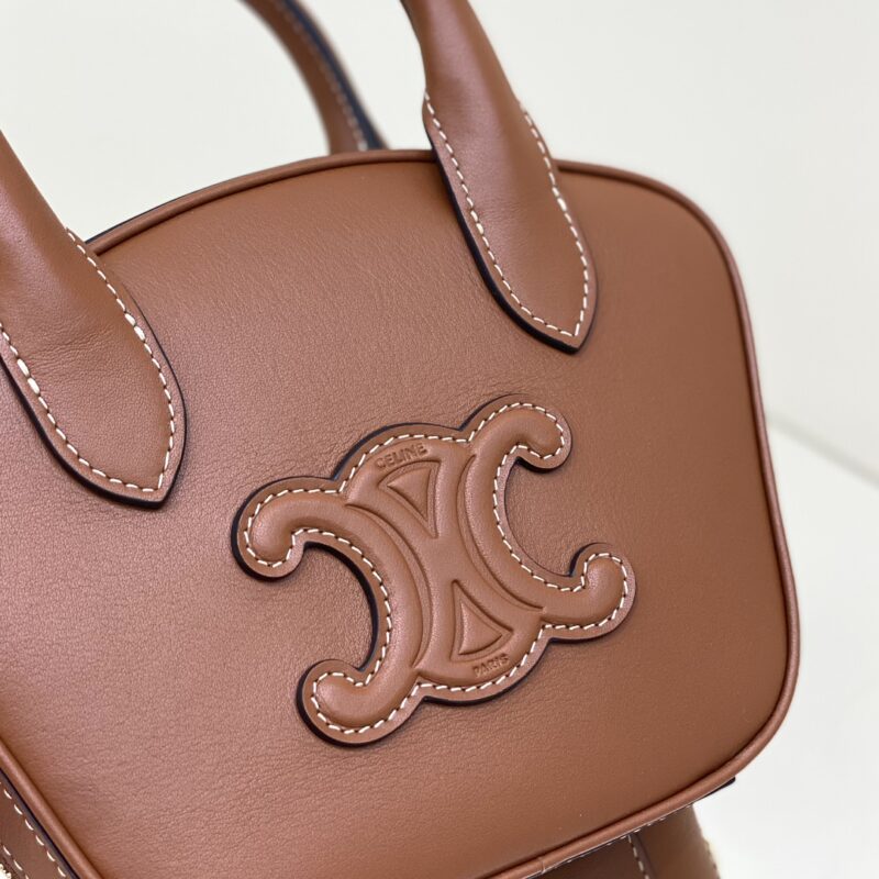 Replica Celine Bowling Bag Brown - 1:1 designer replica handbag
