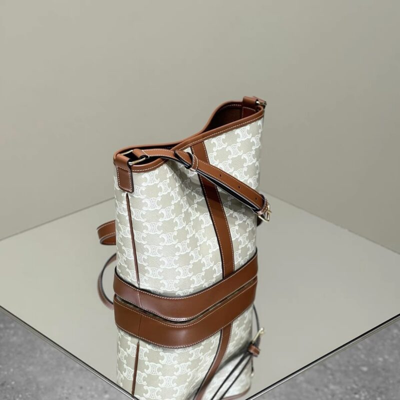 Replica Celine Triomphe Bucket White - ultra-realistic fake designer tote