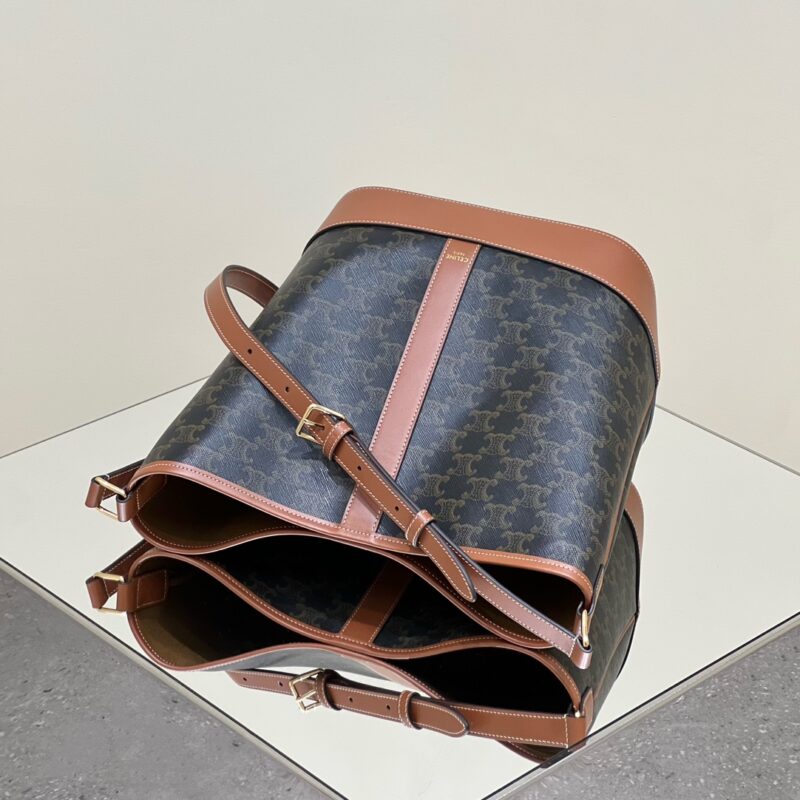 Replica Celine Triomphe Bucket Brown - best quality luxury bag dupe