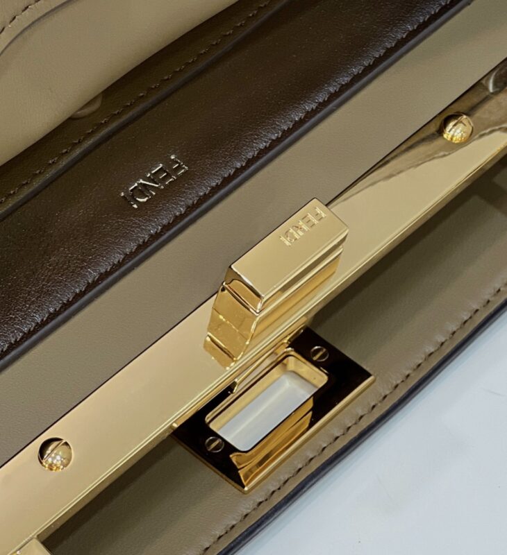 Replica Fendi Peekaboo Large Dark Brown - top-tier luxury replica shoulder bag