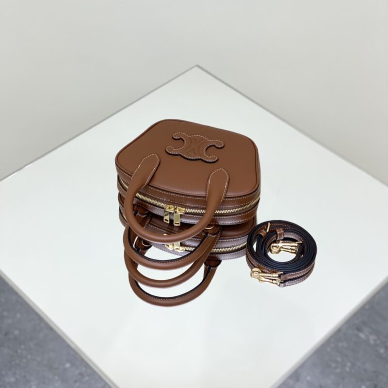 Replica Celine Bowling Bag Brown - top-rated replica designer bag