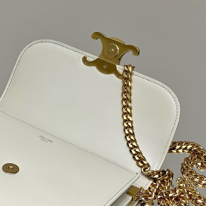 Replica Celine Teen Triomphe Bag White - authentic-look luxury purse replica