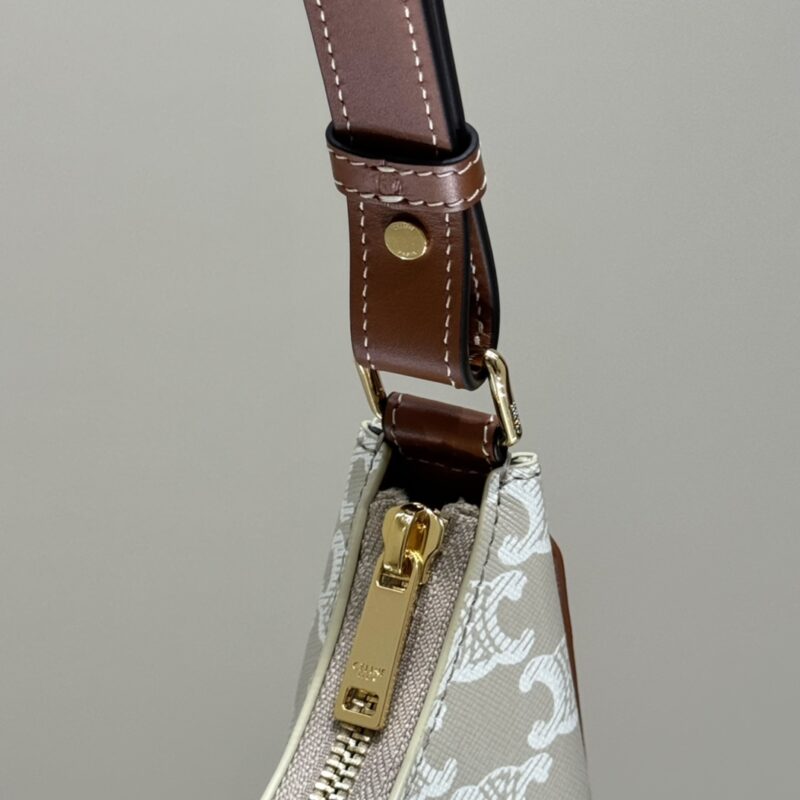 Replica Celine Triomphe Moon Bag White - premium 1:1 fake handbag model