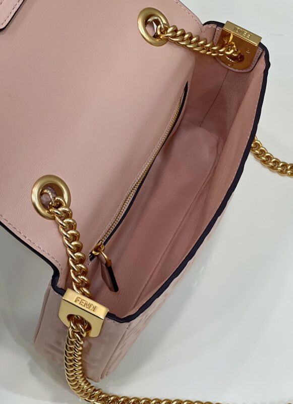 Replica Fendi Baguette Sliding Chain Pink - best quality luxury bag dupe