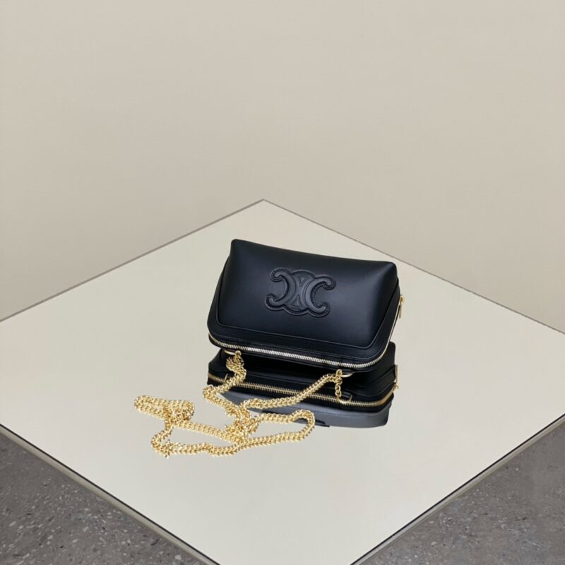 Replica Celine Triomphe Clutch Black - best quality luxury bag dupe