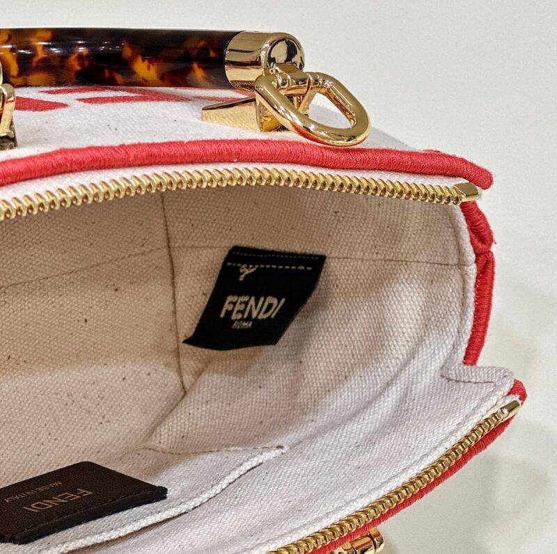 Replica Fendi By The Way Boston Red White - ultra-realistic fake designer tote