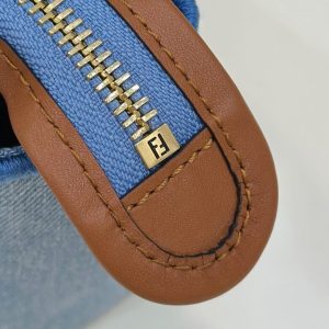 Replica Fendi By The Way Boston Blue Cotton - top-tier luxury replica shoulder bag