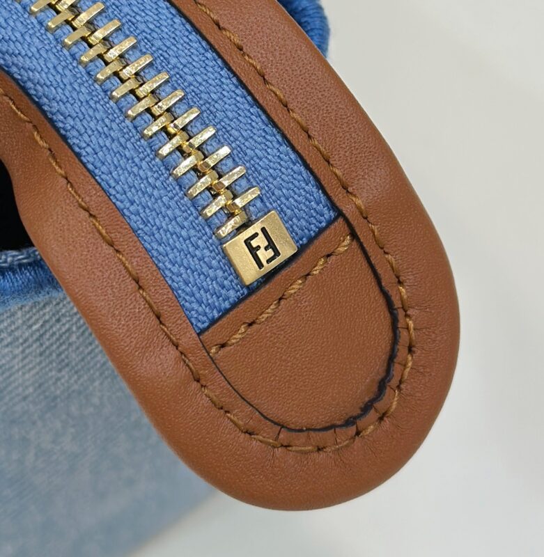 Replica Fendi By The Way Boston Blue Cotton - top-tier luxury replica shoulder bag