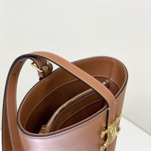 Replica Celine Triomphe Bucket Bag Brown - high-end fake designer purse