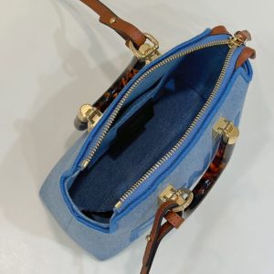 Replica Fendi By The Way Boston Blue Cotton - premium 1:1 fake handbag model