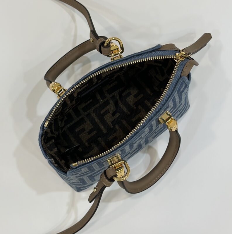 Replica Fendi By The Way Boston Blue Denim - premium 1:1 fake handbag model