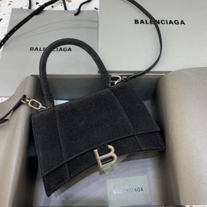 Replica Balenciaga Hourglass Shine Black - ultra-realistic fake designer tote