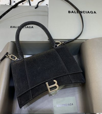 Replica Balenciaga Hourglass Shine Black - ultra-realistic fake designer tote