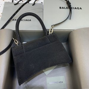Replica Balenciaga Hourglass Shine Black - authentic-look luxury purse replica