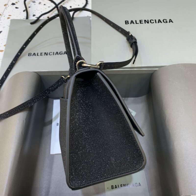 Replica Balenciaga Hourglass Shine Black - premium-grade designer purse dupe