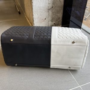 Replica Bottega Veneta Travel Bag Black White - realistic designer-inspired fake bag