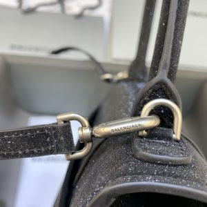 Replica Balenciaga Hourglass Shine Black - high-end fake designer purse