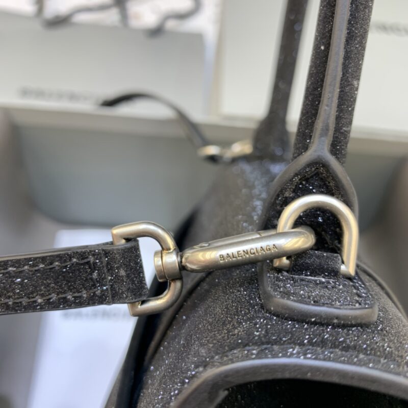 Replica Balenciaga Hourglass Shine Black - high-end fake designer purse